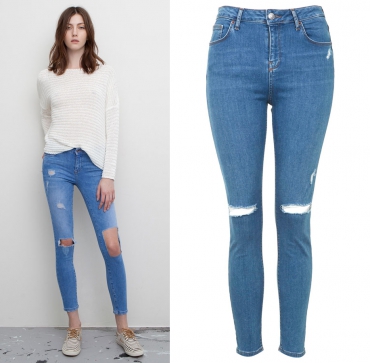 Новые модели рваных джинсов